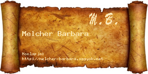 Melcher Barbara névjegykártya
